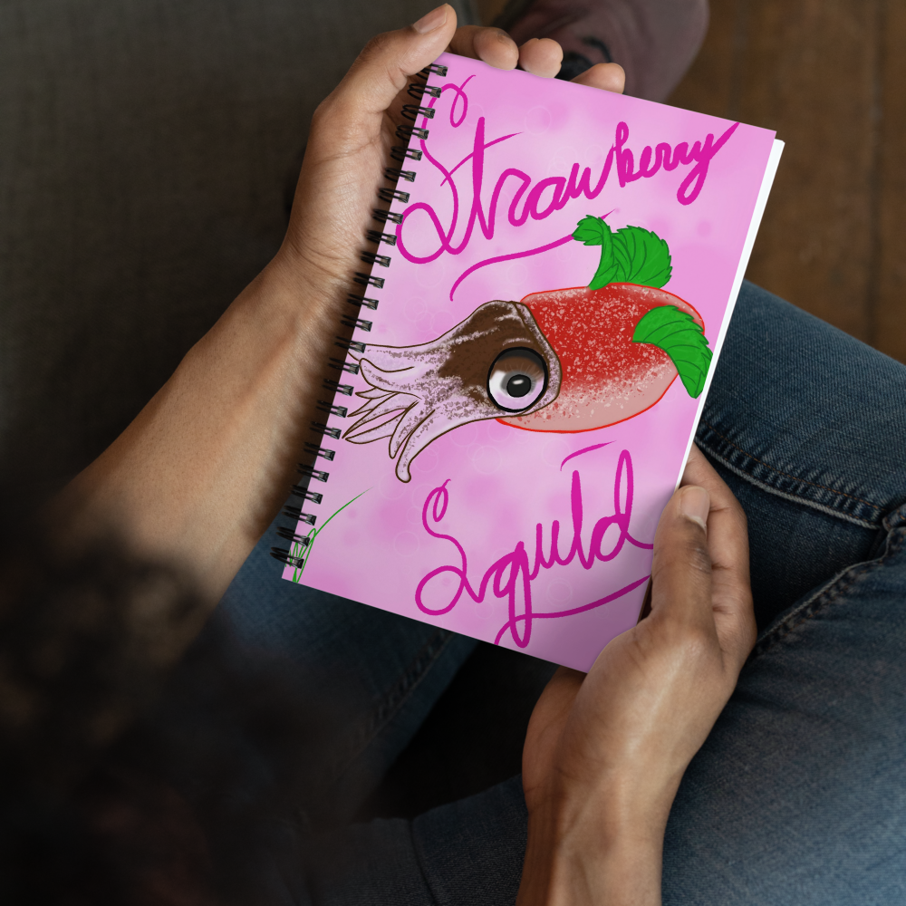 Strawberry Squid Spiral notebook