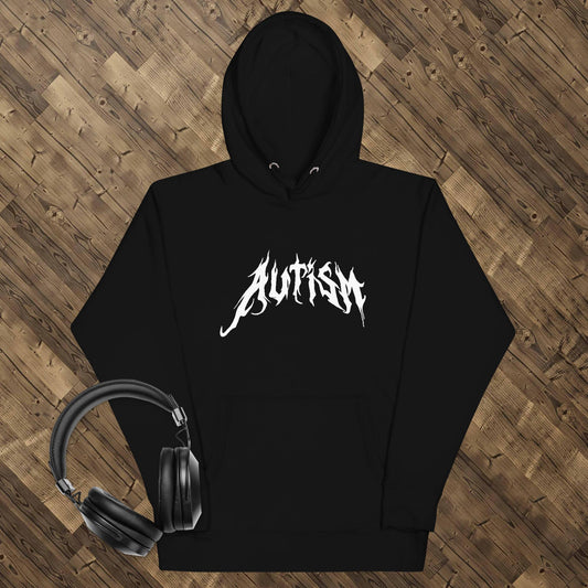 Metal Font Autism Unisex Hoodie